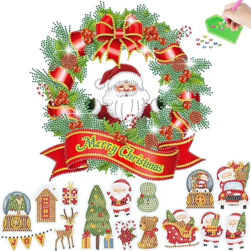 TYXHXTF 17 Stück 5D Diamond Painting Set, Diamond Malerei Aufkleber Kinder, Diamond Painting Weihnachten, Diamond Painting Sticker, Diamant Painting Kit für Kinder und Erwachsene Anfänger von TYXHXTF