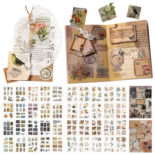 TYXHXTF 2PCS 20 Seiten Scrapbooking Sticker, Scrapbook Zubehör, Selbstklebend Aufkleber Set Verschiedene Muster, für DIY Fotoalbum Tagebuch Notizbuch Journal Kalender von TYXHXTF