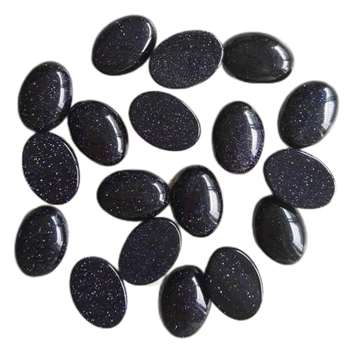 Naturstein-Cabochon, Naturstein, 13 x 18 mm, gemischte Perlen for Schmuckherstellung, modisches Cab, Cabochon-Ring-Zubehör, 50 Stück, ohne Loch (Farbe: 7) DINZHHENGYIN(Blue Sand) von TZNLTPFY