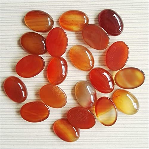 Naturstein-Cabochon, Naturstein, 13 x 18 mm, gemischte Perlen for Schmuckherstellung, modisches Cab, Cabochon-Ring-Zubehör, 50 Stück, ohne Loch (Farbe: 7) DINZHHENGYIN(Red) von TZNLTPFY