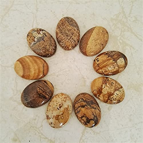Naturstein-Cabochon-Naturstein-Mischperlen for die Schmuckherstellung, 25 x 18 mm, verschiedene ovale Perlen, Charm, 20 Stück, ohne Loch (Farbe: 7) DINZHHENGYIN(12) von TZNLTPFY