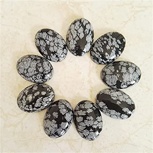 Naturstein-Cabochon-Naturstein-Mischperlen for die Schmuckherstellung, 25 x 18 mm, verschiedene ovale Perlen, Charm, 20 Stück, ohne Loch (Farbe: 7) DINZHHENGYIN(Alabaster) von TZNLTPFY