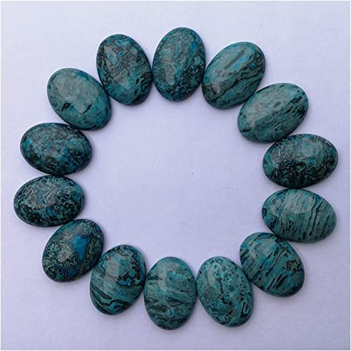 Naturstein-Cabochon-Naturstein-Mischperlen for die Schmuckherstellung, 25 x 18 mm, verschiedene ovale Perlen, Charm, 20 Stück, ohne Loch (Farbe: 7) DINZHHENGYIN(Blue) von TZNLTPFY