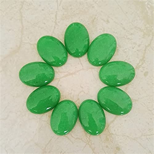 Naturstein-Cabochon-Naturstein-Mischperlen for die Schmuckherstellung, 25 x 18 mm, verschiedene ovale Perlen, Charm, 20 Stück, ohne Loch (Farbe: 7) DINZHHENGYIN(Malay Jade) von TZNLTPFY