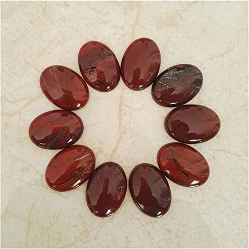 Naturstein-Cabochon-Naturstein-Mischperlen for die Schmuckherstellung, 25 x 18 mm, verschiedene ovale Perlen, Charm, 20 Stück, ohne Loch (Farbe: 7) DINZHHENGYIN(Rainbow Stone) von TZNLTPFY