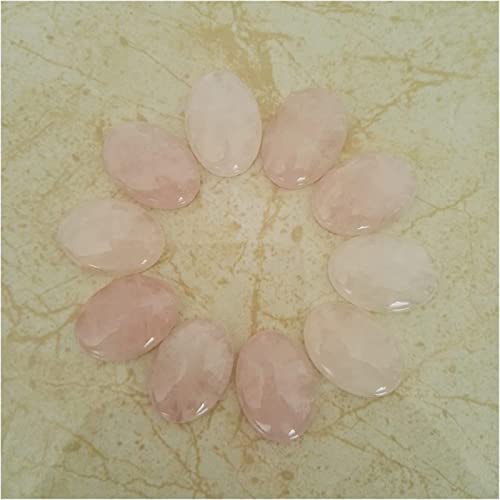 Naturstein-Cabochon-Naturstein-Mischperlen for die Schmuckherstellung, 25 x 18 mm, verschiedene ovale Perlen, Charm, 20 Stück, ohne Loch (Farbe: 7) DINZHHENGYIN(Rose Quartz) von TZNLTPFY