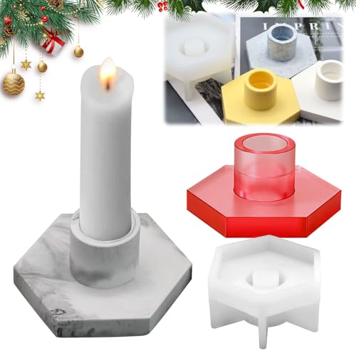 TZQFROCE Silikonformen Gießformen Hexagon Gießform Kerzenhalter Kerzenhalter SilikonForm Silikonform Kerzenständer für DIY Kerzenständer Kunst Heimdekoration von TZQFROCE