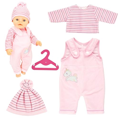 TZQFROCE Kleidung Outfits für Baby Puppen Puppenkleidung 35-45 cm Newborn Baby Puppenkleidung Zubehör mit Hut Langarm Hose für Kinder Mädchen Jungen - Einhorn von TZQFROCE