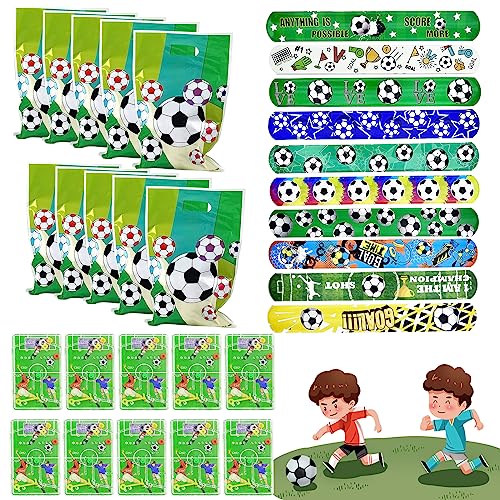 TZQFROCE Fußball Mitgebsel Kinder 10 Stück Schnapparmband Kinder 10 Stück Flipperspiel Fußball 10 Stück Fussball Partytüten Fußball Mitgebsel für Kinder Jungen Mädchen Geburtstags Fußballpartys von TZQFROCE