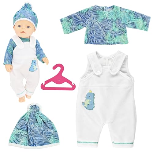 TZQFROCE Puppen Baby Born Kleidung 35-43 cm Baby Born Puppe Newborn Baby Puppenkleidung Zubehör mit Hut Langarm Hose für Kinder Mädchen Jungen - Einhorn von TZQFROCE