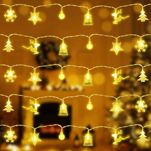 TZQFROCE Sternenvorhang Lichterkette 3M 60 LED Schneeflocke Lichterketten Weihnachtslichter Lichterkette Weihnachts Dekoration für Schlafzimmer Party Zimmer Geburtstag Außen Garten von TZQFROCE