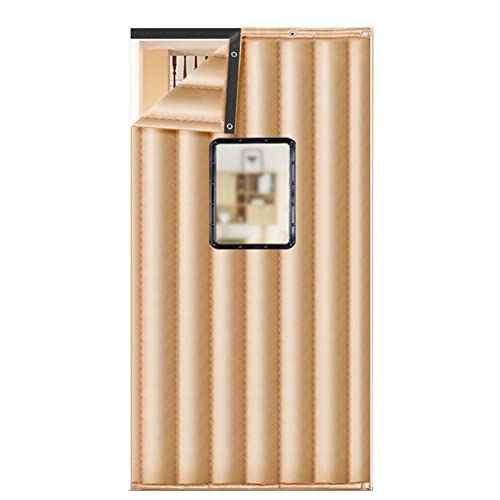 TZUFA Warmer, winddichter Türvorhang 100 x 220 cm, magnetischer, wärmeisolierter Türvorhang, freihändiger Fliegengitter-Türvorhang mit Magnetverschluss, für Klimaanlage, Heizungsraum/Küche von TZUFA