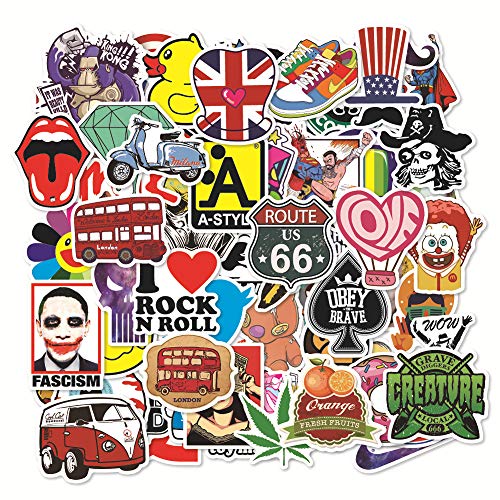 Scrapbook Zubehör Coole Sticker 100pcs Graffiti Stickerbomb Aufkleber Jugendliche Waterproof Vinyl Decals Stickers Set for Snowboard Skateboard Laptop Helmet Motorcycle Car Computer Suitcase von Ta Merry