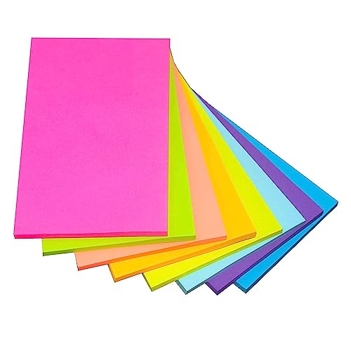 Haftnotizen Set, 400 Stück selbsthaftende Notizzettel Page Marker Sticky Notes Set 8 Colors Super Sticky Notes Pad für Büro Schule oder Arbeit (76mm x 127mm) von Taasmoog