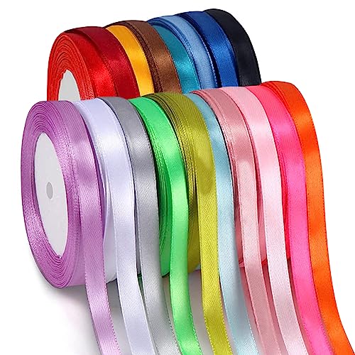 Satinband 25mm x 23 m, 18 Farben Dekoration Geschenkband Fein Schleifenband Geschenkband Hochzeit Stoffband Geschenkband zum Dekorieren & Basteln Dekoband von Taasmoog