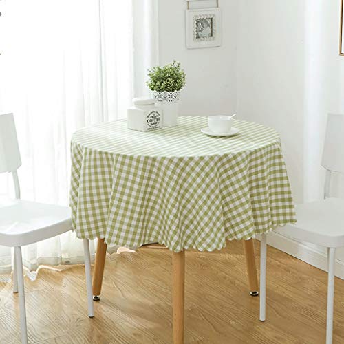 Tablecloth QIN Runde Tischdecken Modern Rot Und Weiß Kariert Waschbare Baumwollwäsche Auslaufsichere Tischdecken Für Runde Tische Drinnen Draußen Camping Picknick Kreistischdecke, 5 Farben von Tablecloth QIN