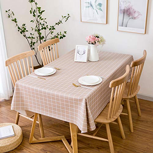 Tablecloth PVC Plaid Tischdecken Europäische Wasserdicht PVC Tischtücher Staubdicht Wachstuchtischdecke Rechteckige Tischdecke Für küchentisch Esstisch-B 90x137cm von Tablecloth