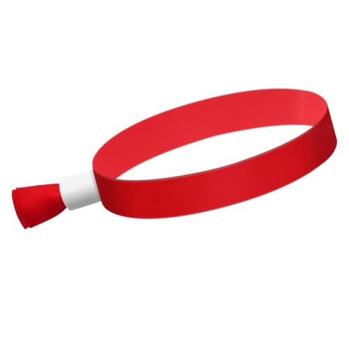 Tacell 100 Stück Stoff-Event-Armbänder für Veranstaltungen, für Leichtes Konzert-Handgelenkband (Rot) von Tacell