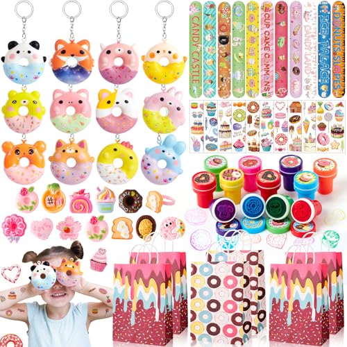 Tacobear Donut Party Mitgebsel Kindergeburtstag Gastgeschenke Geschenktüten Stempel Schlüsselanhänger Tattoo Kinderringe Pinata Füllung Give Aways Mitbringsel Kleine Geschenke Mädchen Spielzeug Kinder von Tacobear