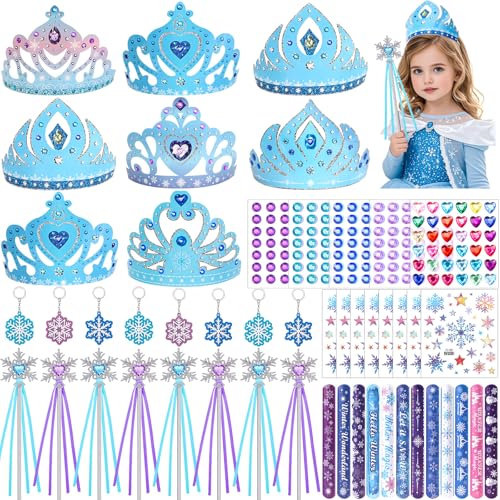 Tacobear Frozen Mitgebsel Kindergeburtstag Gastgeschenke Elsa Eiskönigin Krone Zauberstab Armbänder Schneeflocken Sticker Tattoo Kinder Prinzessin Give Aways Mitbringsel Pinata Geburtstag Mädchen von Tacobear