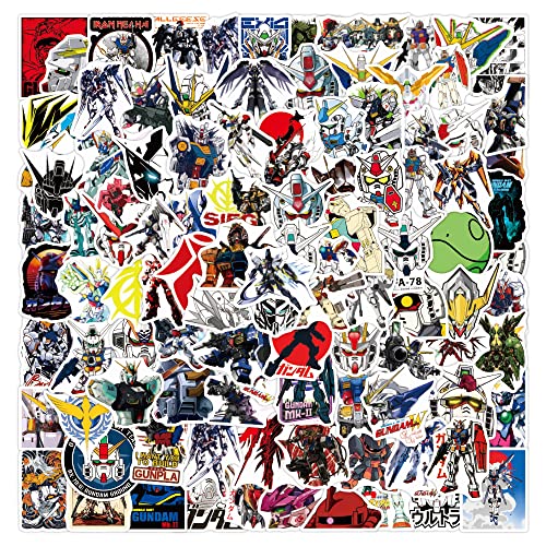 Anime Gundam Robot Sticker Pack 100pcs, Vinyl Anime Sticker Decals für Wasserflaschen Laptop Skateboard Notebook, Geschenk für Erwachsene Kinder Teens von Tacomexi