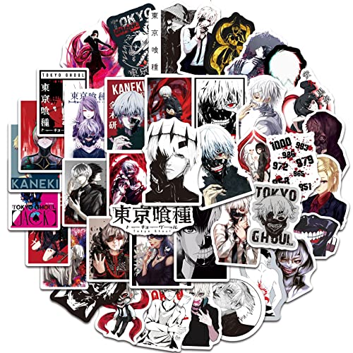 Anime Tokyo Ghoul Sticker Pack 50pcs, Vinyl-Aufkleber für Wasserflaschen Laptop Skateboard Notebook, Geschenk für Erwachsene Kinder Teens von Tacomexi