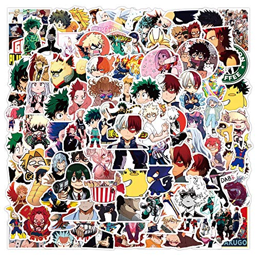 My Hero Academia Sticker Pack 100pcs, Vinyl Anime Sticker Decals für Wasserflaschen Laptop Skateboard Notebook, Geschenk für Erwachsene Kinder Teens von Tacomexi