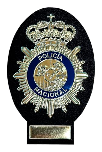 Aufnäher der spanischen Nationalpolizei, PVC, mit Plüsch, 9 cm, Schwarz und Gold von Tacro