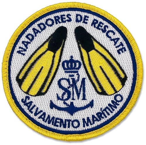 Bestickter Aufnäher Rettungsschwimmer Rettungsschwimmer, offizielles SM-Emblem, 9 cm, gelb und blau von Tacro