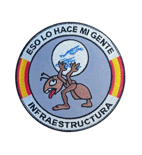 Militär-Patch, bestickt, Flügel, 11 Infrastruktur, Motiv Ameise, 9 cm, Grau und Braun von Tacro