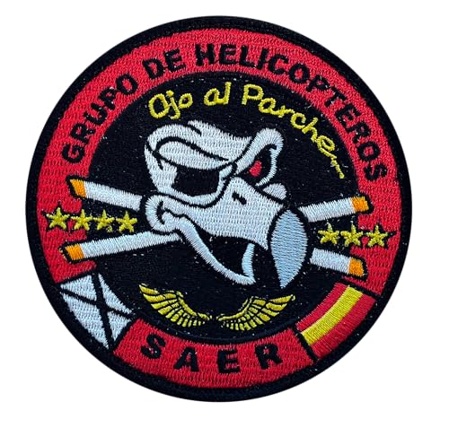 SAER Guardia Civil, Hubschrauber-Gruppe, bestickt, 9 cm, Schwarz und Rot von Tacro