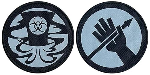 2 Stück Beta-7 "Maz Hatters" & Alpha-1 "Red Right Hand" Mobile Task Forces IR Patch Military Patches Tactical Emblem Applique IR Patch Abzeichen Applique für Jeans Jacken Hüte Jacken Westen von Tactical Emblem Applique