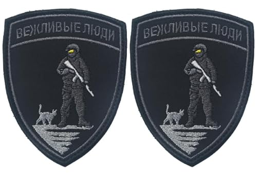 2 stücke Russland Soldaten Höfliche Menschen Stickerei Patch Militär Patches Taktische Emblem Applique Gestickte Patch Abzeichen Applique für Jeans Jacken Hüte Jacken Westen von Tactical Emblem Applique