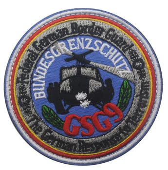 Deutschland GSG-9 Bundesgrenzschutz Militär Patch Stoff Bestickte Abzeichen Patch Taktische Aufkleber für Kleidung mit Haken & Schlaufe von Tactical Embroidered Patch