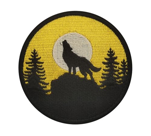 Aufnäher mit einsamem Wolf, Militär, taktisch, Moral, Abzeichen, Emblem, Applikation, Haken, Flicken für Kleidung, Rucksack, Zubehör von Tactical Embroidery Patch