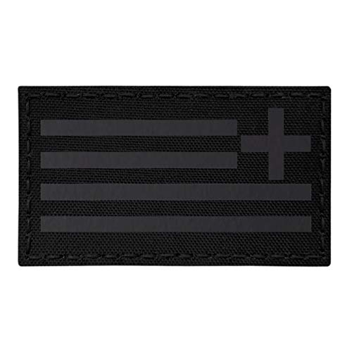 IR Blackout Greek Greece Reversed Flag Hellenic Hellas 3.5x2 Infrared IFF Tactical Morale Touch Fastener Patch von Tactical Freaky