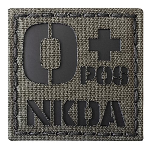 Ranger Green Infrarot IR OPOS NKDA O+ Blood Type 2x2 Tactical Moral Fastener Patch von Tactical Freaky