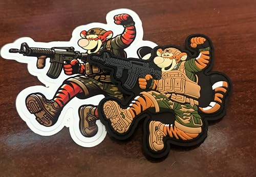 Combat Ready – Tactical Tigger – Tactical Pooh Squad – 10,2 cm PVC-Aufnäher und Aufkleber Combo von Tactical Gear Junkie