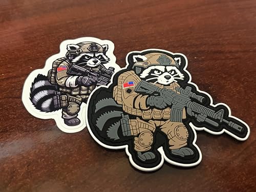 Street Cat Collection Patch 2 – Trash Panda – Taktischer Waschbär – 10,2 cm PVC-Aufnäher und Aufkleber-Kombination von Tactical Gear Junkie