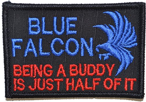 Tactical Gear Junkie Blau Falcon"Buddy Fer" 2 x 3 Military Patch/MORAL Schwarz mit Rot von Tactical Gear Junkie