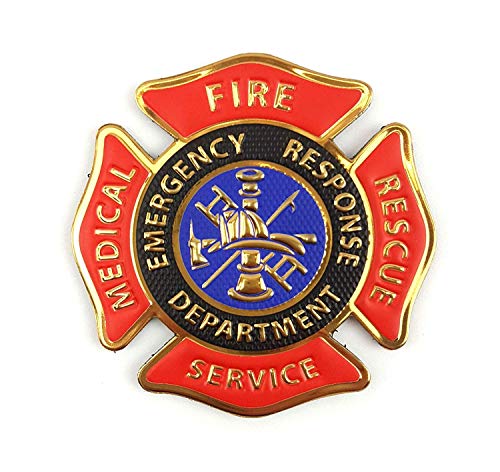 Fire Medical Rescue Services PVC-Patch, 7,6 x 7,6 cm, Rot/Schwarz/Blau/Gold von Tactical Innovations Canada