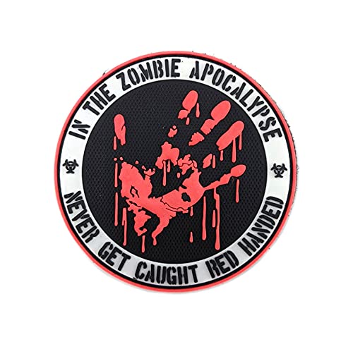 Morale Patch aus PVC, Zombie Red Handed 7,6 cm (3D), leuchtet im Dunkeln von Tactical Innovations Canada