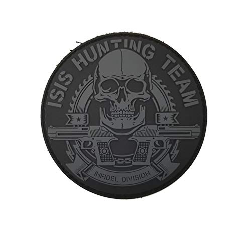 PVC Moral Patch – ISIS Hunting Team 7,6 cm Durchmesser – Schwarz & Gry von Tactical Innovations Canada