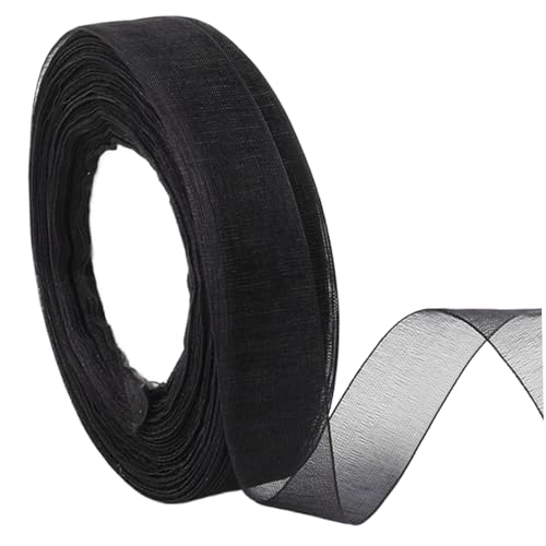 Bänder, bloßes Band 1 Roll 150 Fuß lang 1 Zoll breites Mesh Ribbon Minimalistische schwarze Band Cuttable DIY-freundliches dekoratives Band für Blumenstrauß, Geschenkverpackung von Tadoiooy