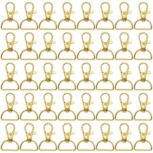 Schmuckverschlüsse, Schwenkschnapphaken 40pcs robuste Schwenkverschlusshaken in der Breite 20mm Schlüsselkettenhaken Zinklegungsschlepper -Clip Gold D Ring Clips für Lanyard -Geldbörse -Hardware von Tadoiooy