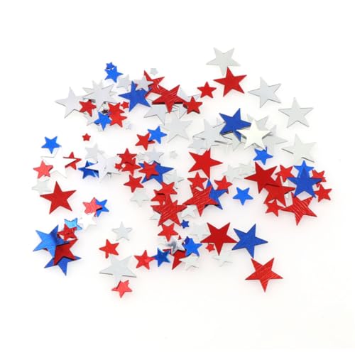 Table Confetti, Red Blue White Twinkle Stars 4. Juli Independence National Day American Theme Presidents Geburtstag Patriotischer Party Folien -Pailletten Streut Konfetti -Dekorationen, 60g von Tadoiooy