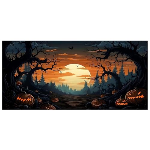 Tadoiooy Halloween-Garagentorabdeckung, 8 x 7 Fuß Fledermauskürbis-Halloween-Garagentordekoration, hängendes Halloween-Garagentorbanner mit Seil für den Außen- und Innenhofwandhintergrund von Tadoiooy