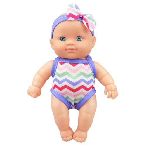 Tadoiooy Wasser Babypuppe süße Simulation Bad Puppe 8.5x3,4 x 5,3 Zoll Schwimmen Babypuppe mit beweglicher Gelenk und Abnehmbarer Kleidung Vinyl Wasserspielzeug für Kinder, Style2 von Tadoiooy