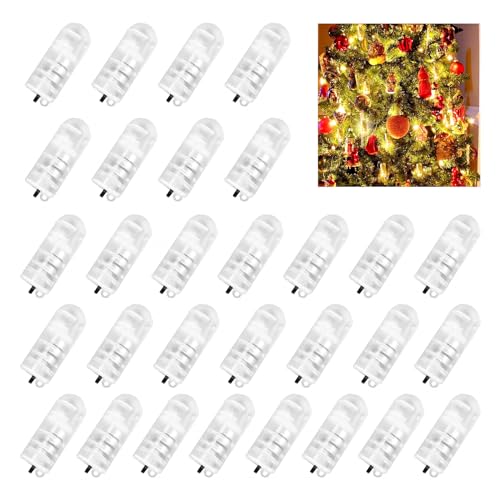 30er Set Mini LED Lichter, LED Ballons Lichter LED Lampions Licht Warmweiß Luftballon Lichter mit Schalter für Ballon Papier Laterne Weihnachten Hochzeit Party Geburtstag (Warmweiß) von Taekooki