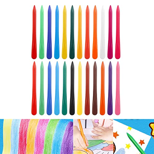 Taekooki 24 Farben Baby Crayon, Plastikpinsel Set Für Kinder, Kleinkinder Wachsmalstifte, Abwischbar, Kleinkind-Bleistiftstifte, Kunststoff Farbstifte Set Für Kleinkinder Plastikpinsel Set für Kinder von Taekooki